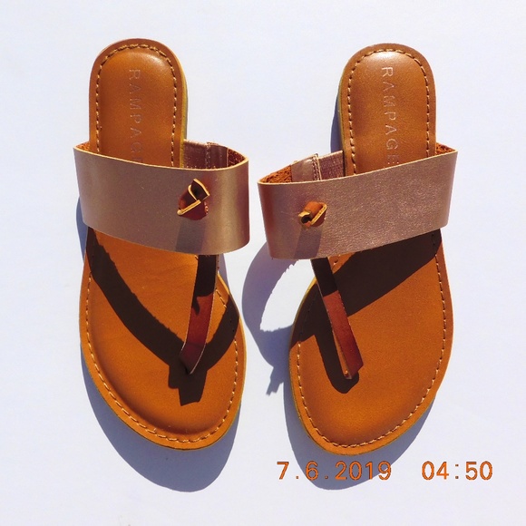 Rampage Shoes - Rampage Rose Gold Thong Sandals